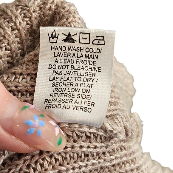 Gentle Fawn Pink and Cream Striped V-neck Sweater Sz M - Picture 8 of 9